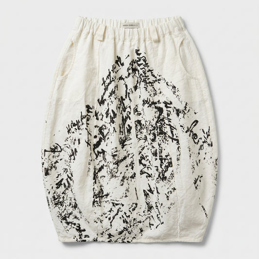 Abstract Print Balloon Skirt