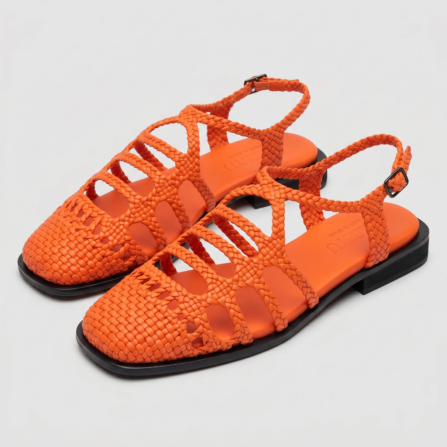 Woven Leather Slingback Sandals