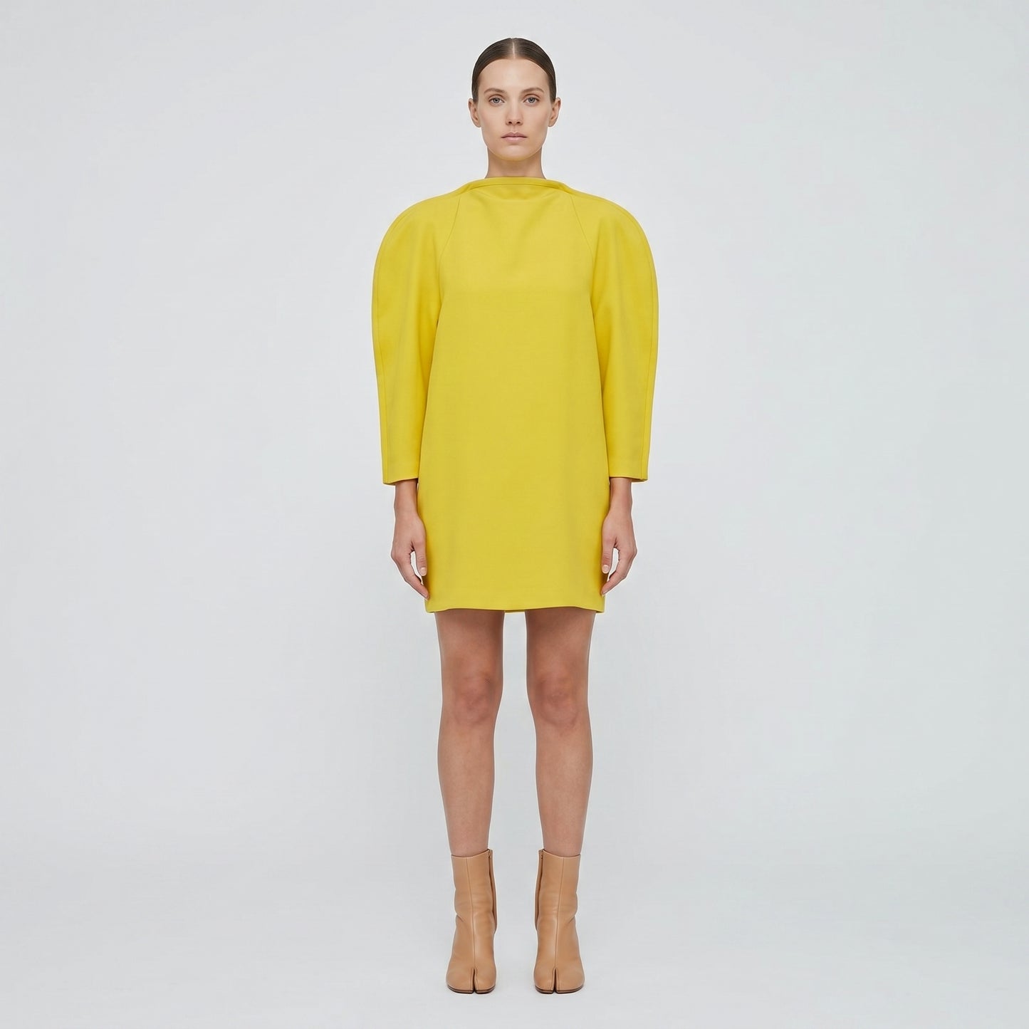 Yellow Cocoon Shift Dress