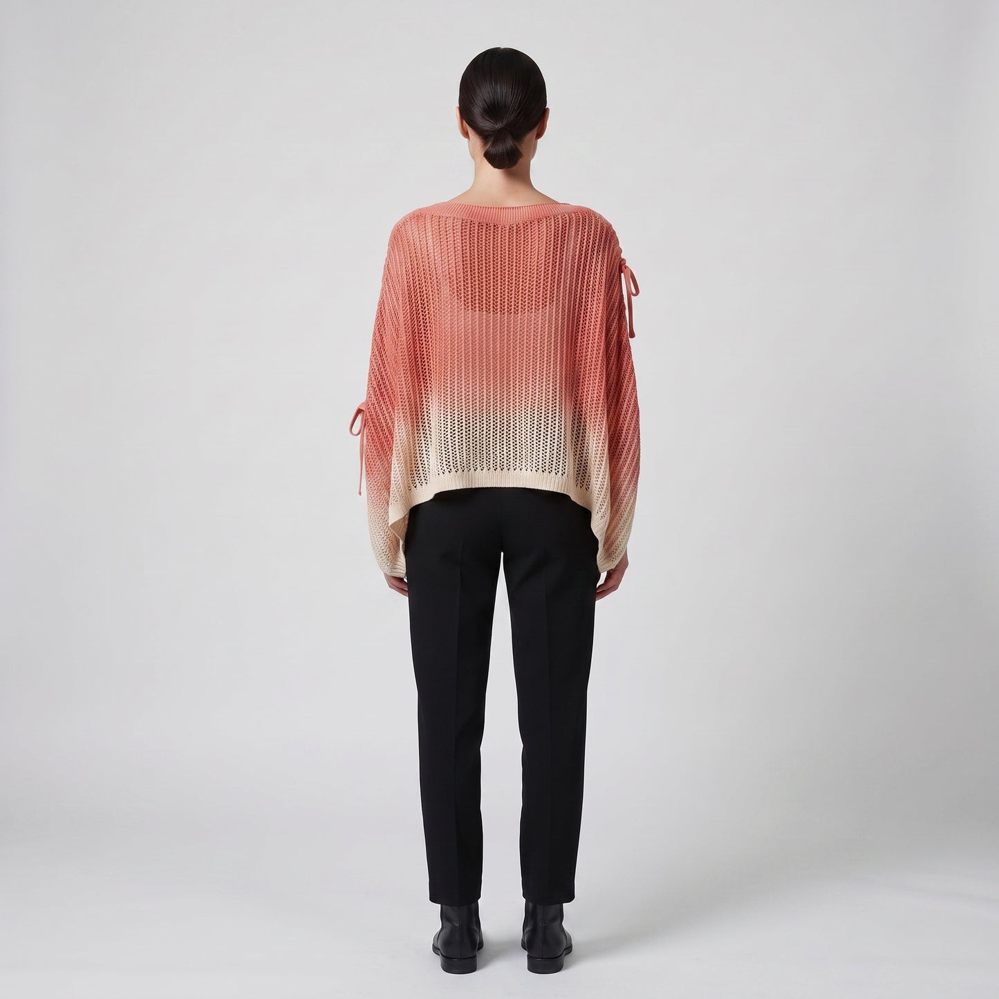 Ombre Open-Knit Poncho Top