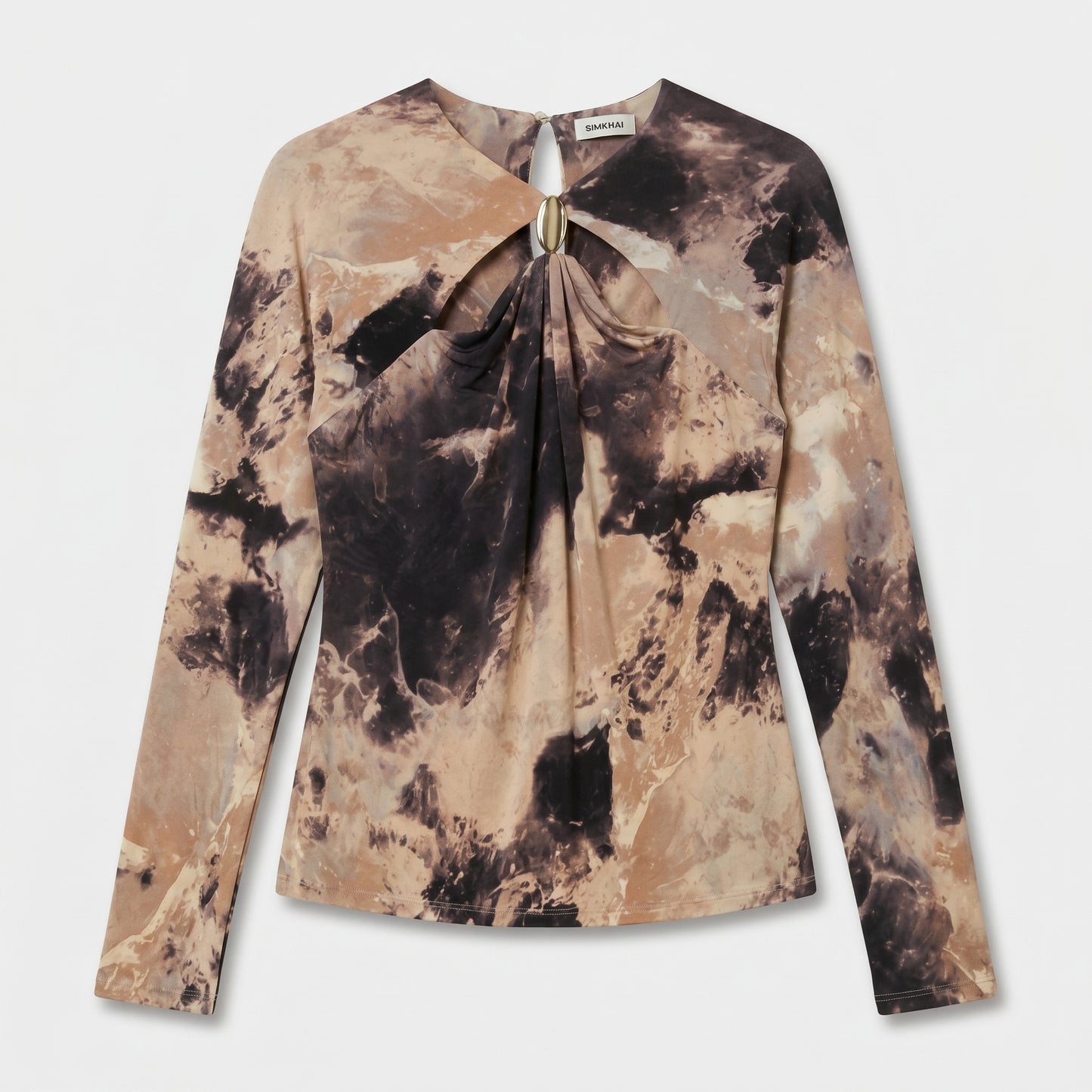 Abstract Print Keyhole Top