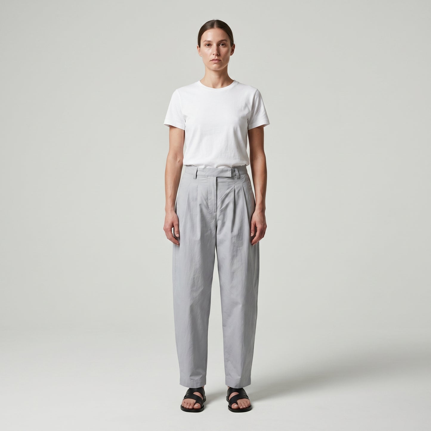 Tailored Pleated Cropped Trousers