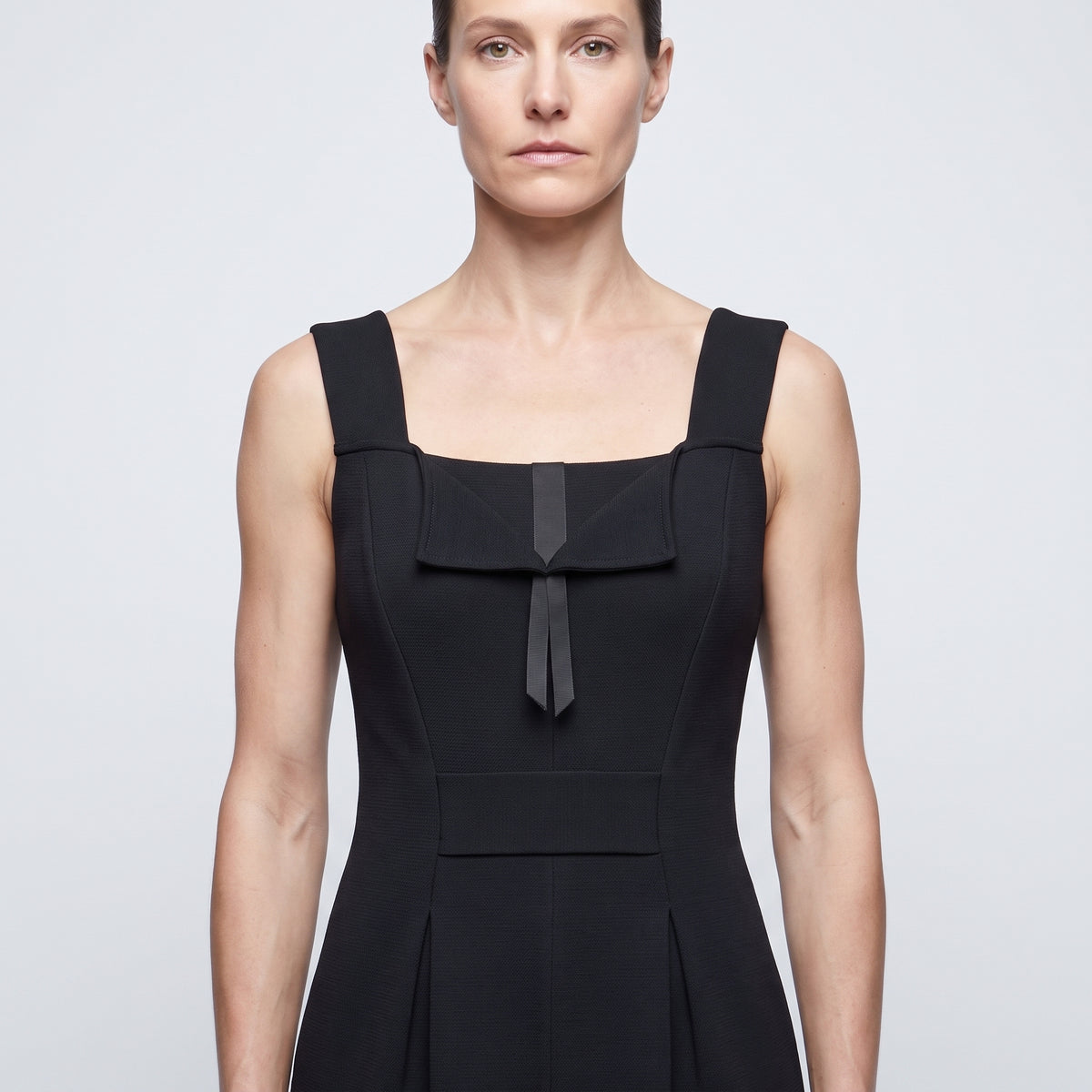 Elegant Black Bow Detail Dress