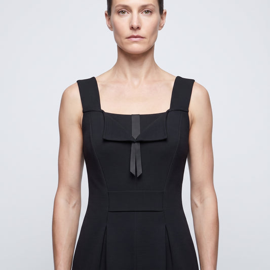 Elegant Black Bow Detail Dress