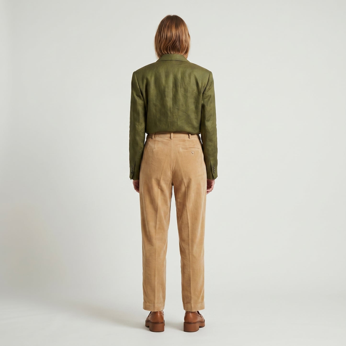 Tailored Pleated Velvet Trousers