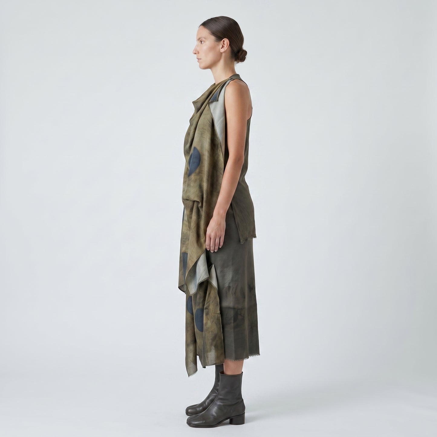 Draped Abstract Print Top