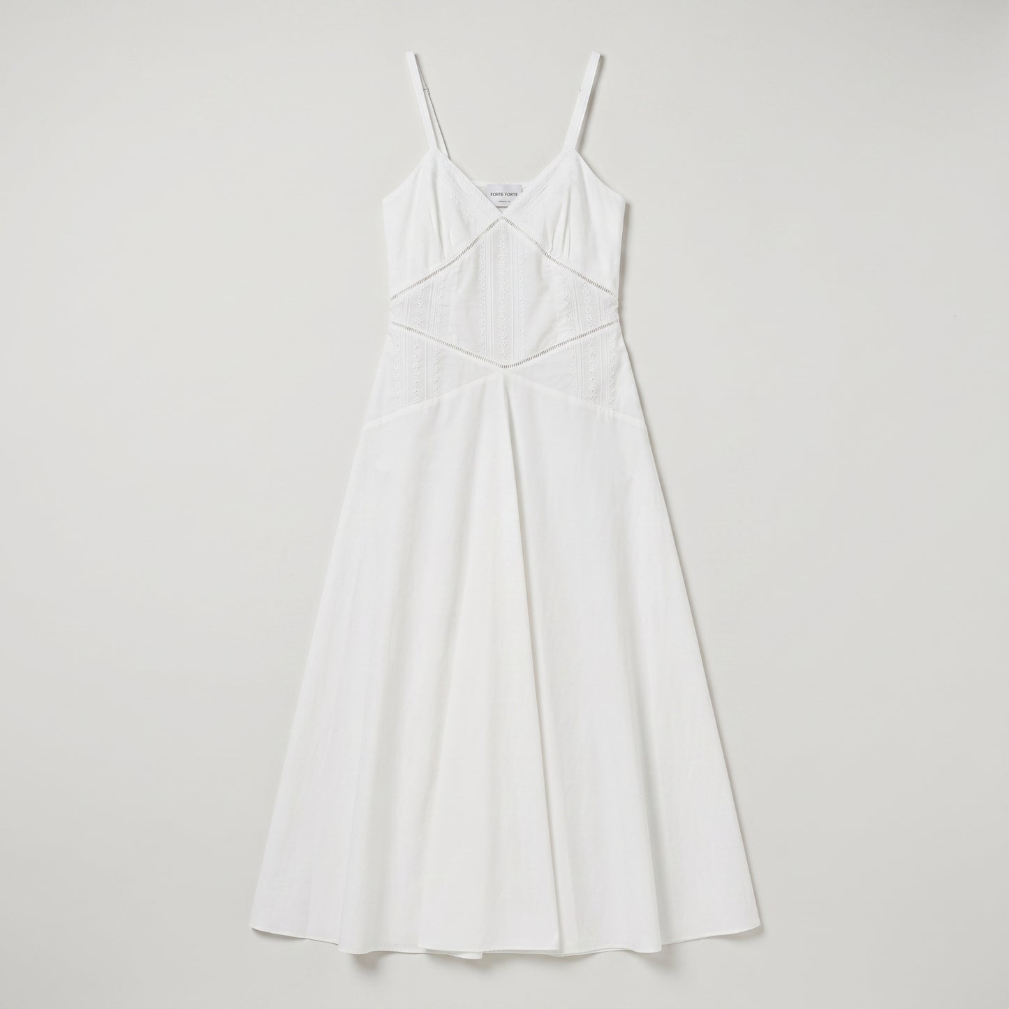 White Cotton Slip Midi Dress