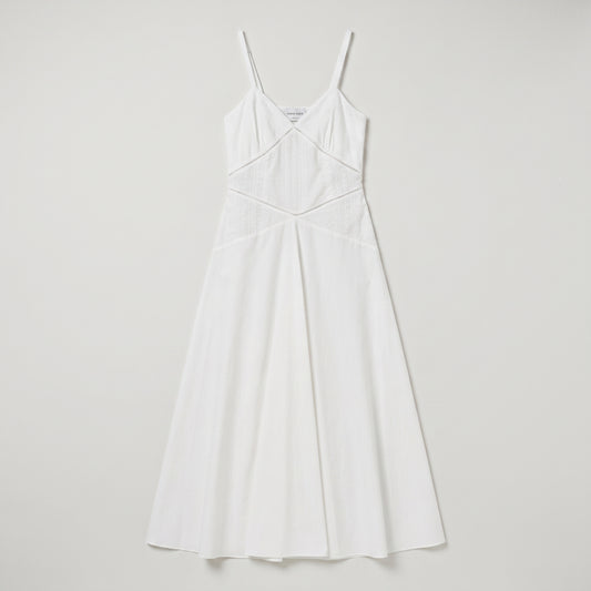 White Cotton Slip Midi Dress