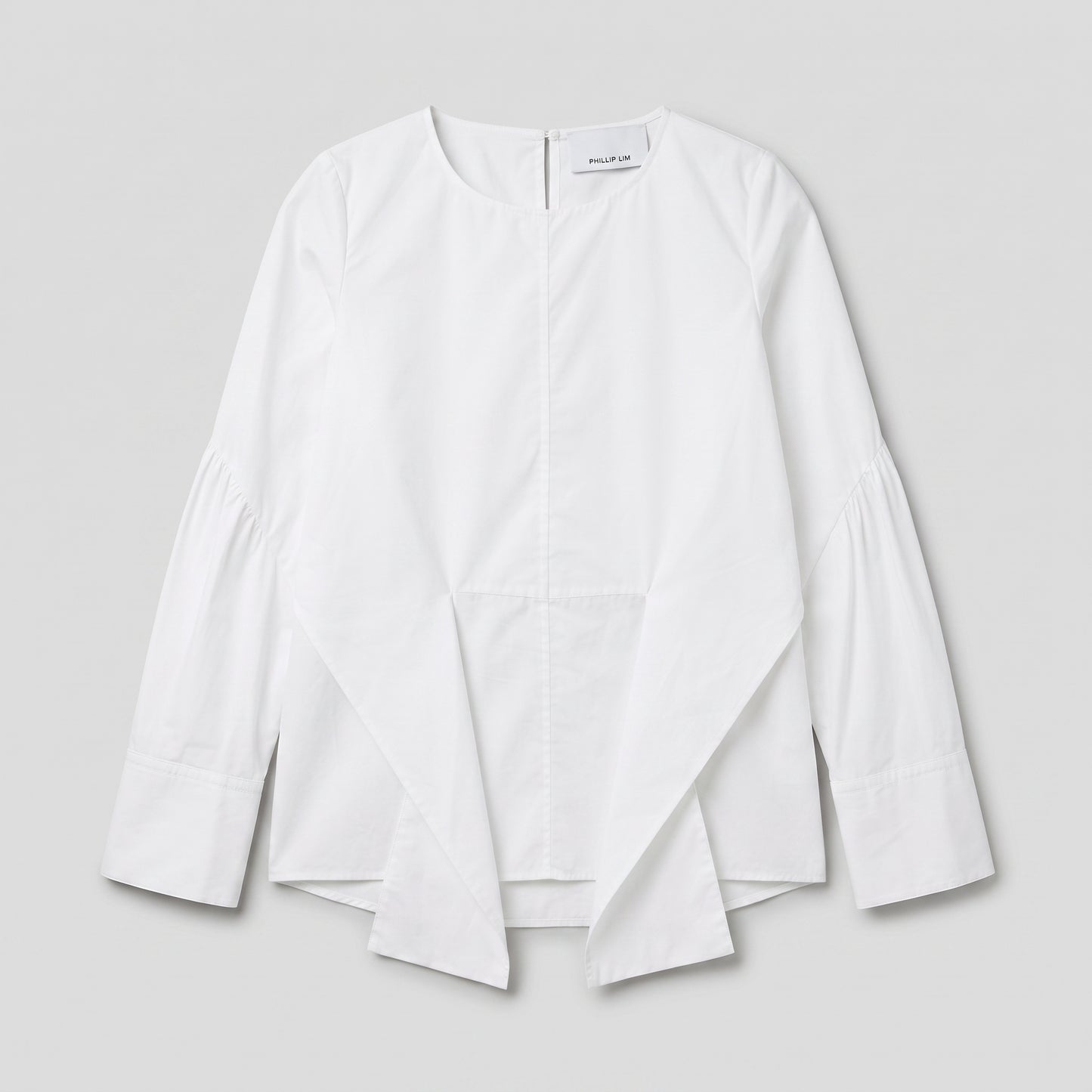 Crisp Cotton Architectural Peplum Blouse