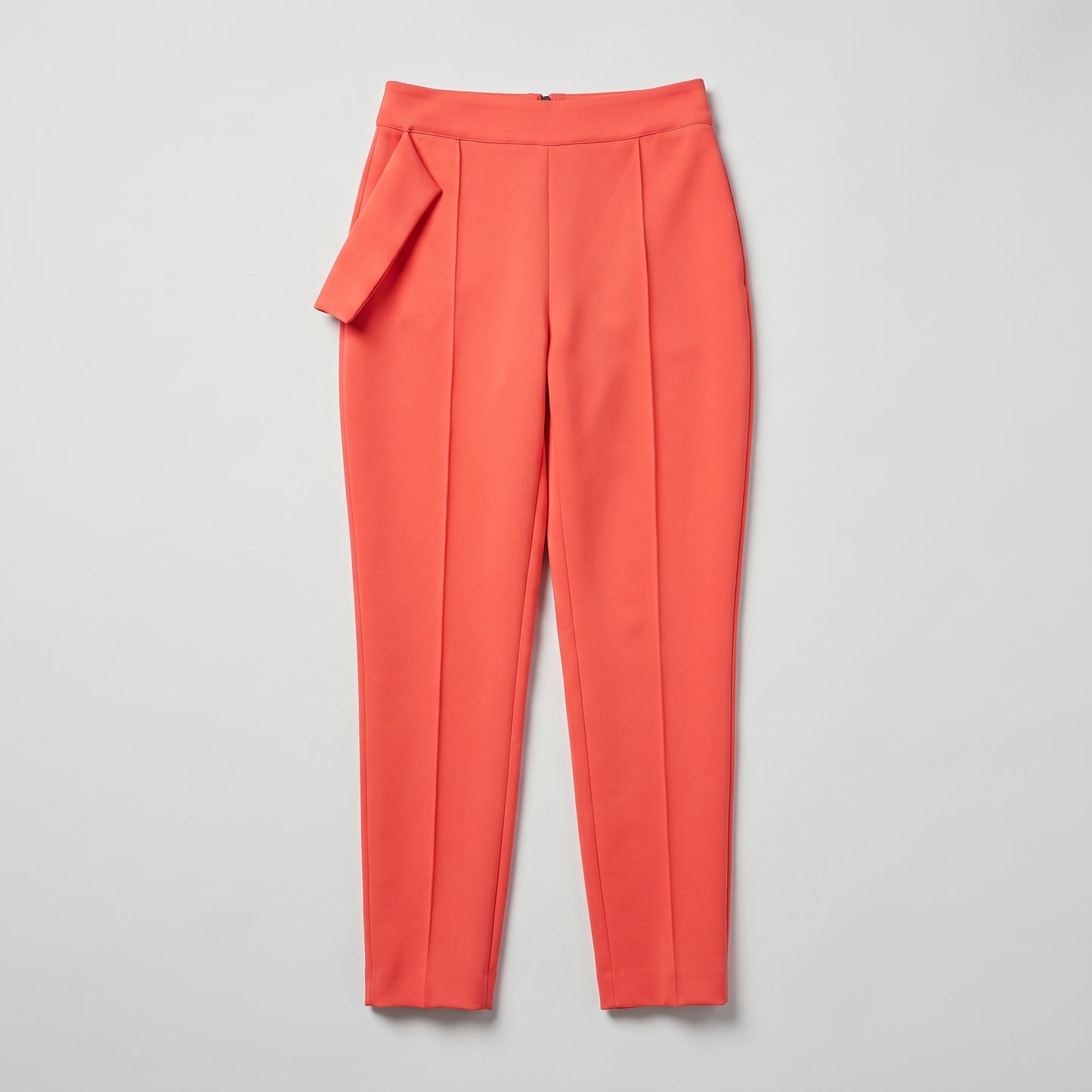 Structured High-Waisted Coral Trousers