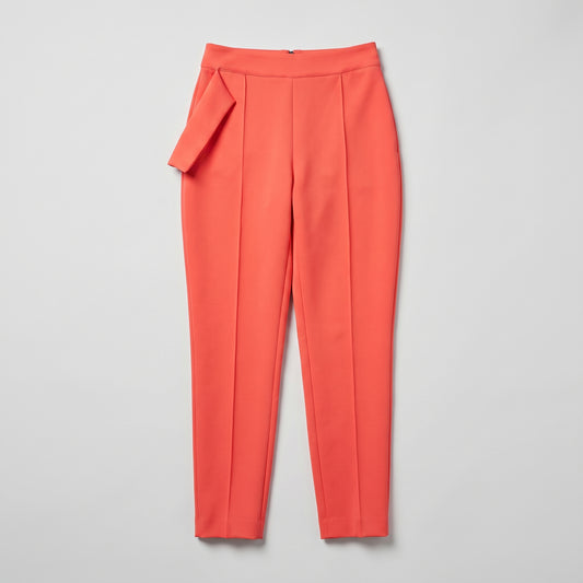 Structured High-Waisted Coral Trousers