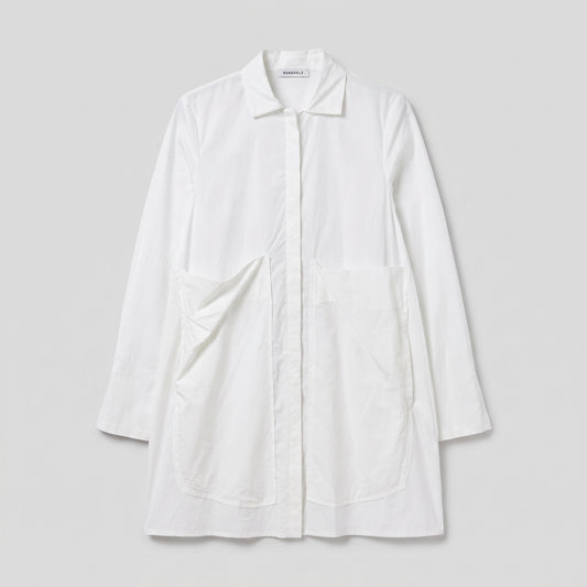 Minimalist Crisp Cotton Tunic Shirt