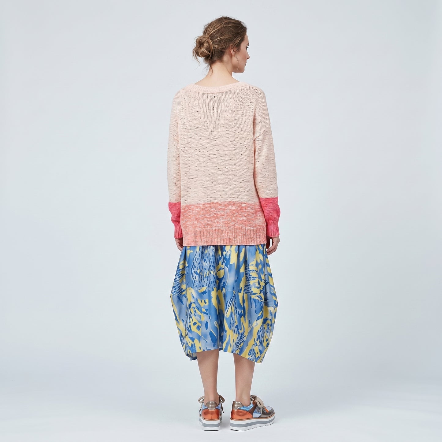 Fringed Color-Block Knitted Sweater