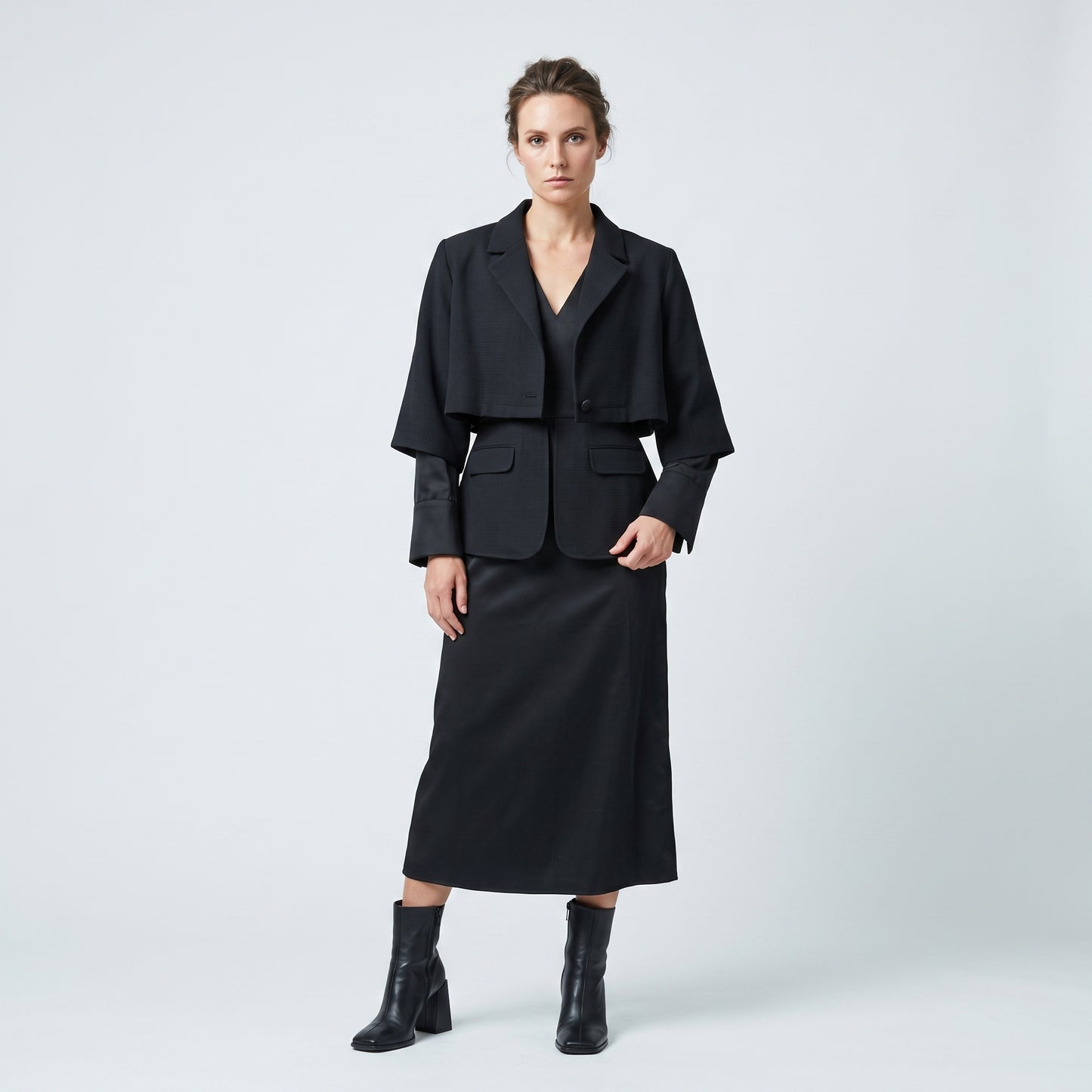 Structured Cropped Blazer Dress
