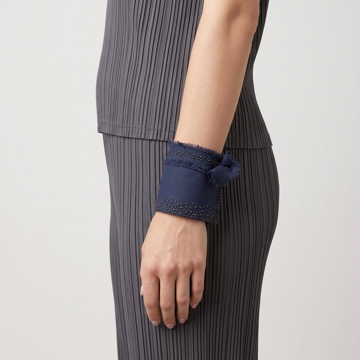 Embellished Frayed Edge Cuff