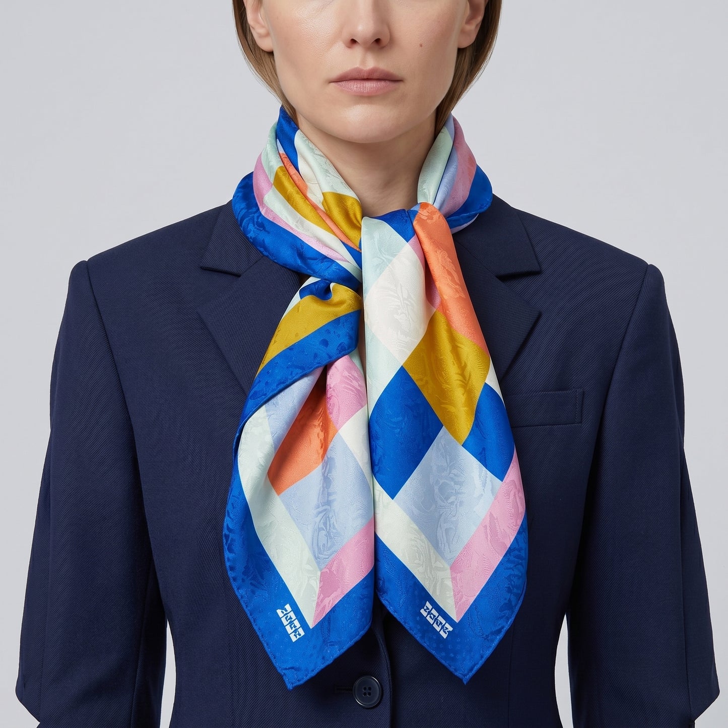 Geometric Pattern Silk Scarf
