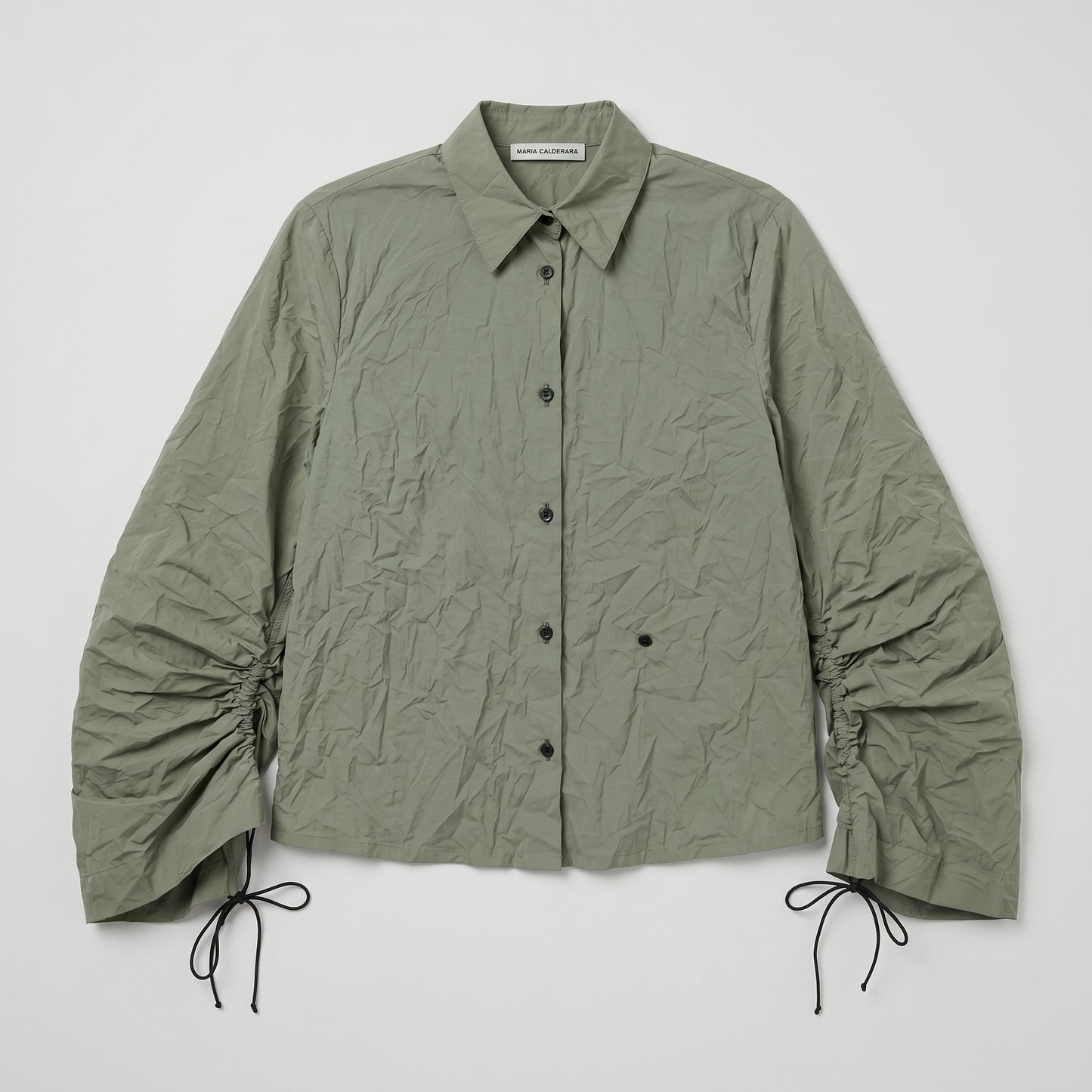 Crinkled Ruched Sleeve Shirt