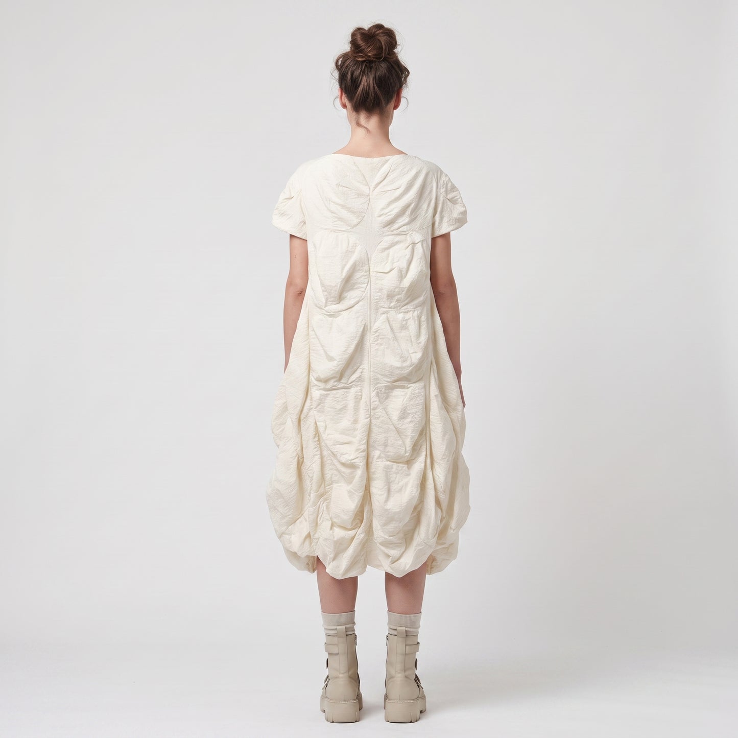 Textured Cream Sculptural Tunic