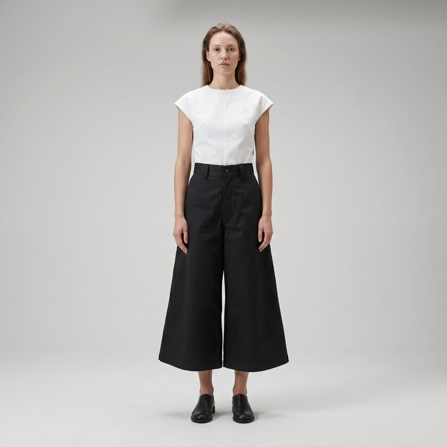 Structured High-Waisted Wide Trousers