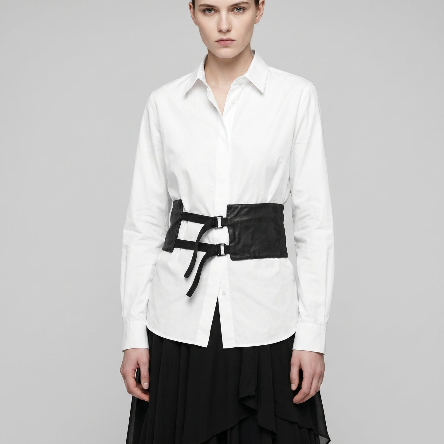 Structured Leather Harness Vest