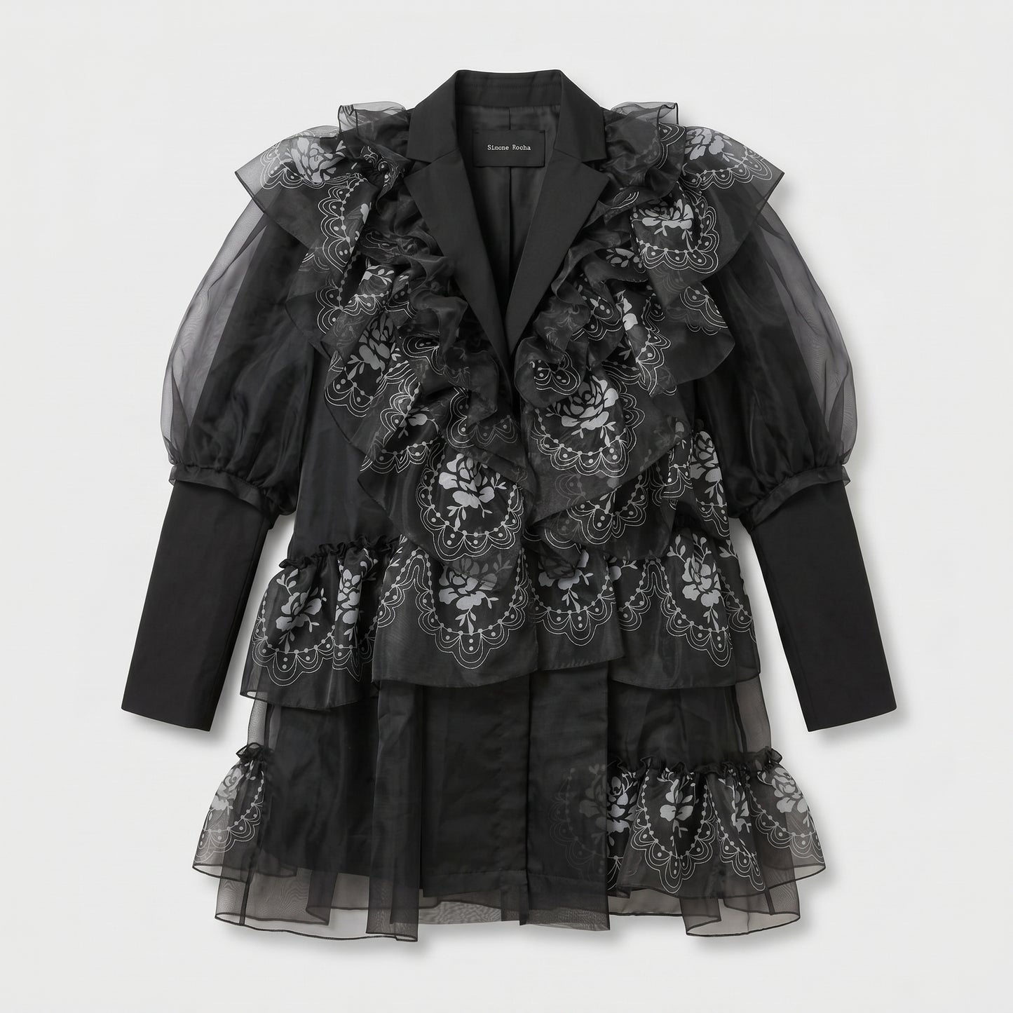 Ruffled Organza Tailored Jacket