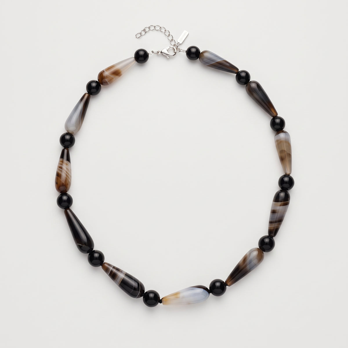 Beaded Agate Statement Necklace