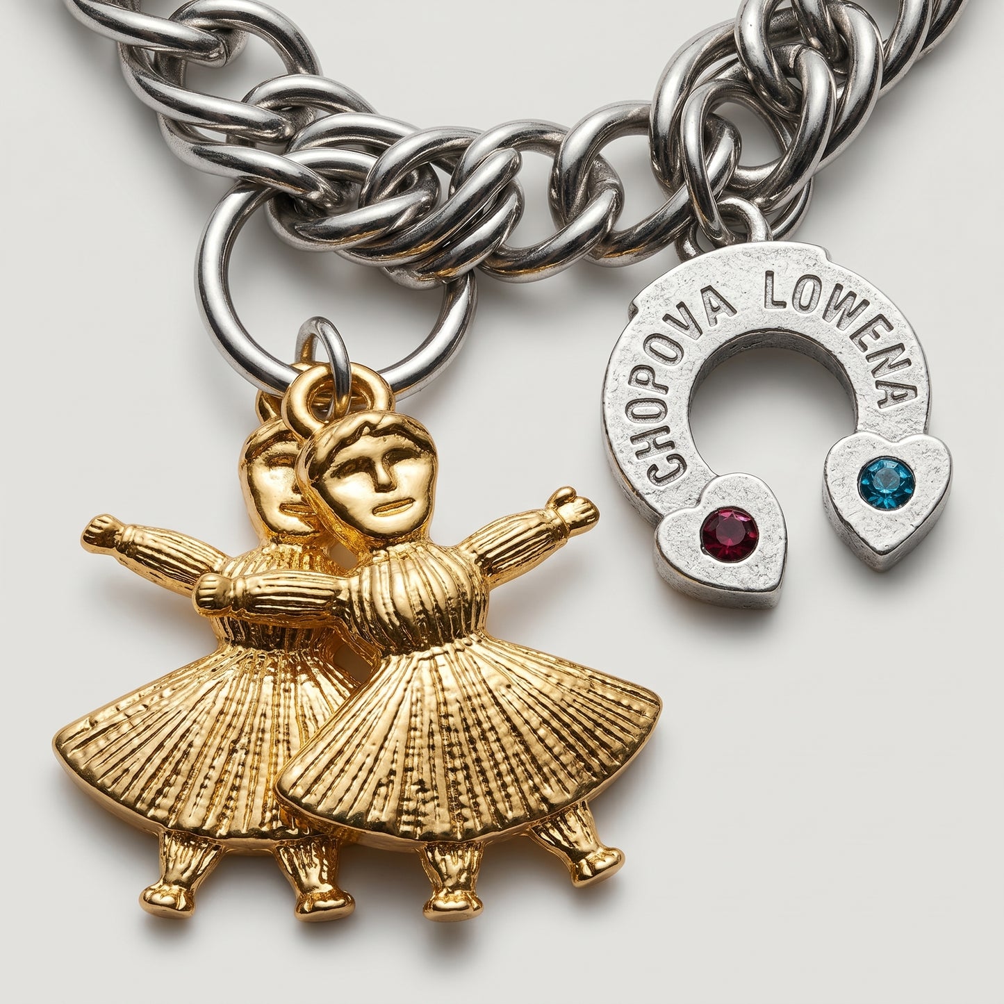 Mixed Metal Figurine Charm Necklace
