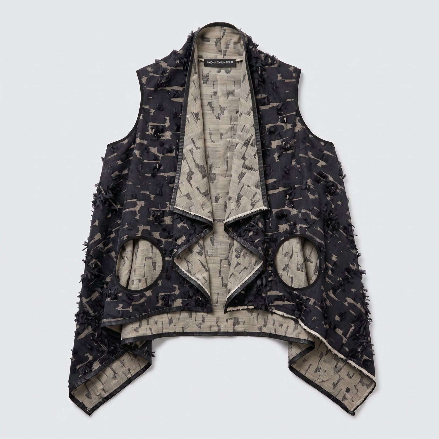 Abstract Textured Waterfall Vest