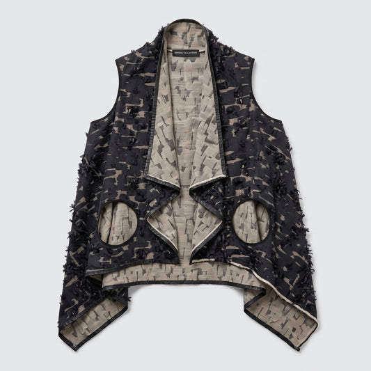 Abstract Textured Waterfall Vest