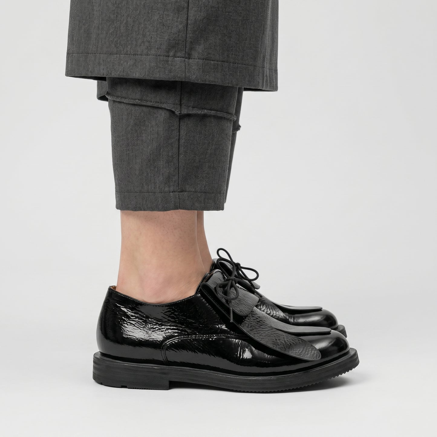 Avant Garde Patent Leather Derbies