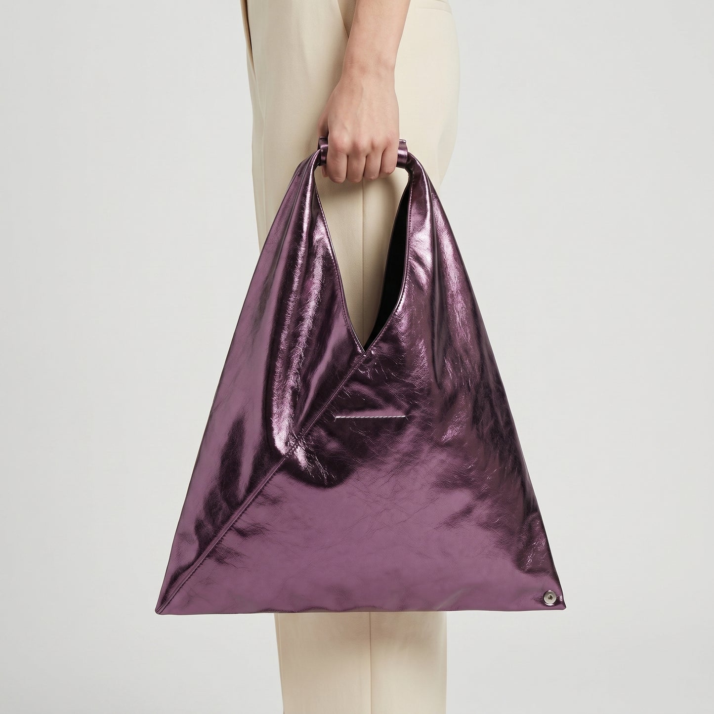 Metallic Purple Origami Tote Bag