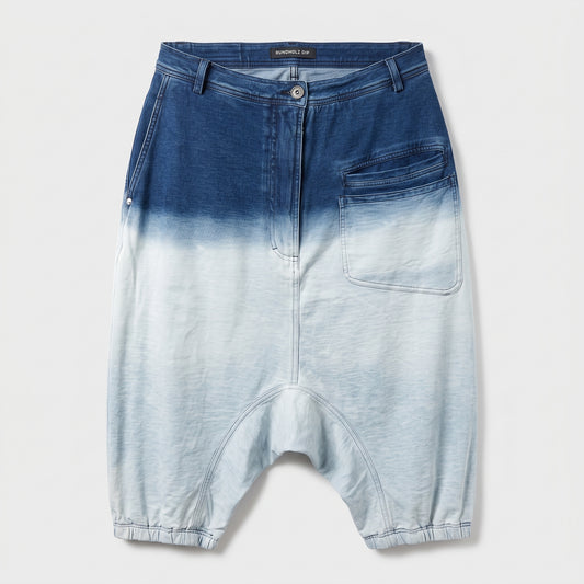 Ombre Dip-Dyed Drop Crotch Shorts