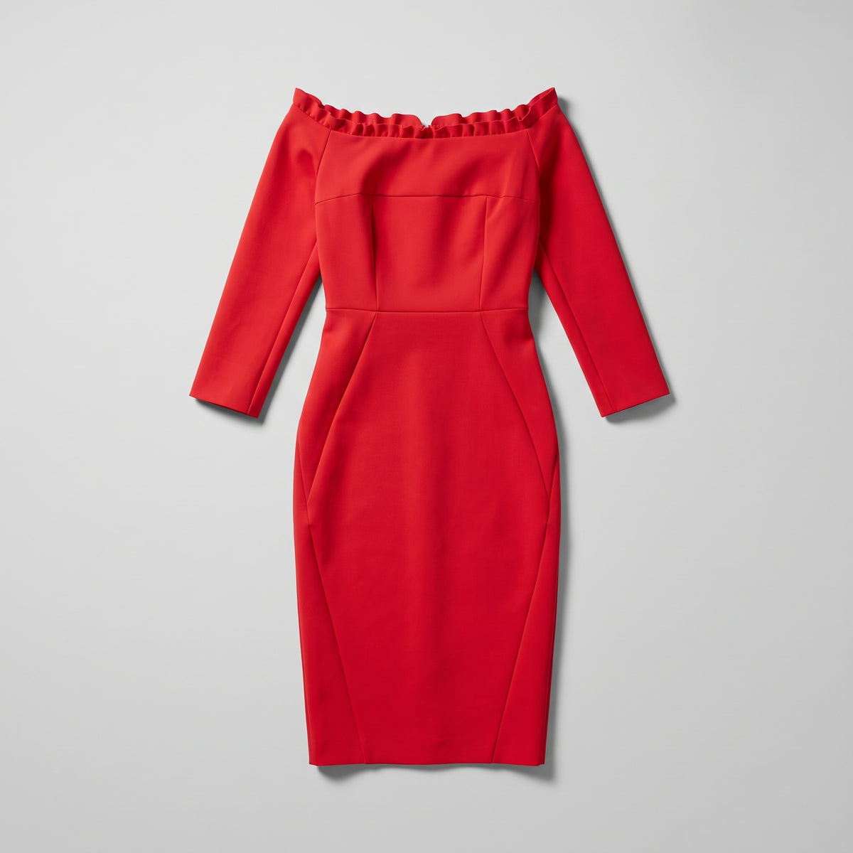 Off-Shoulder Ruffled Midi Dress