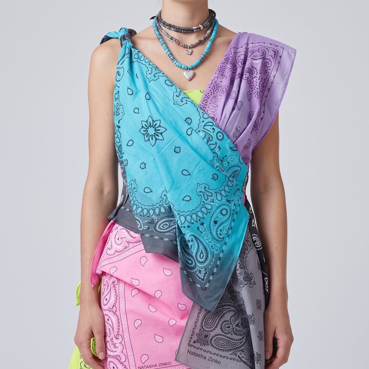 Patchwork Bandana Print Mini Dress