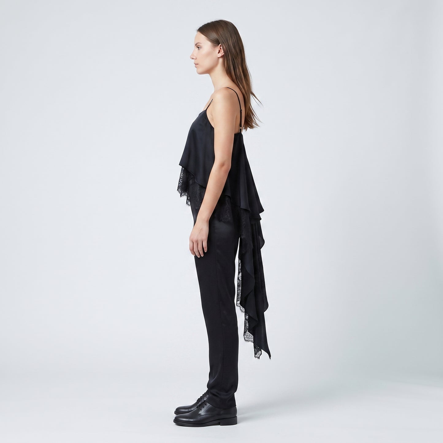 Lace Tiered Spaghetti Strap Jumpsuit