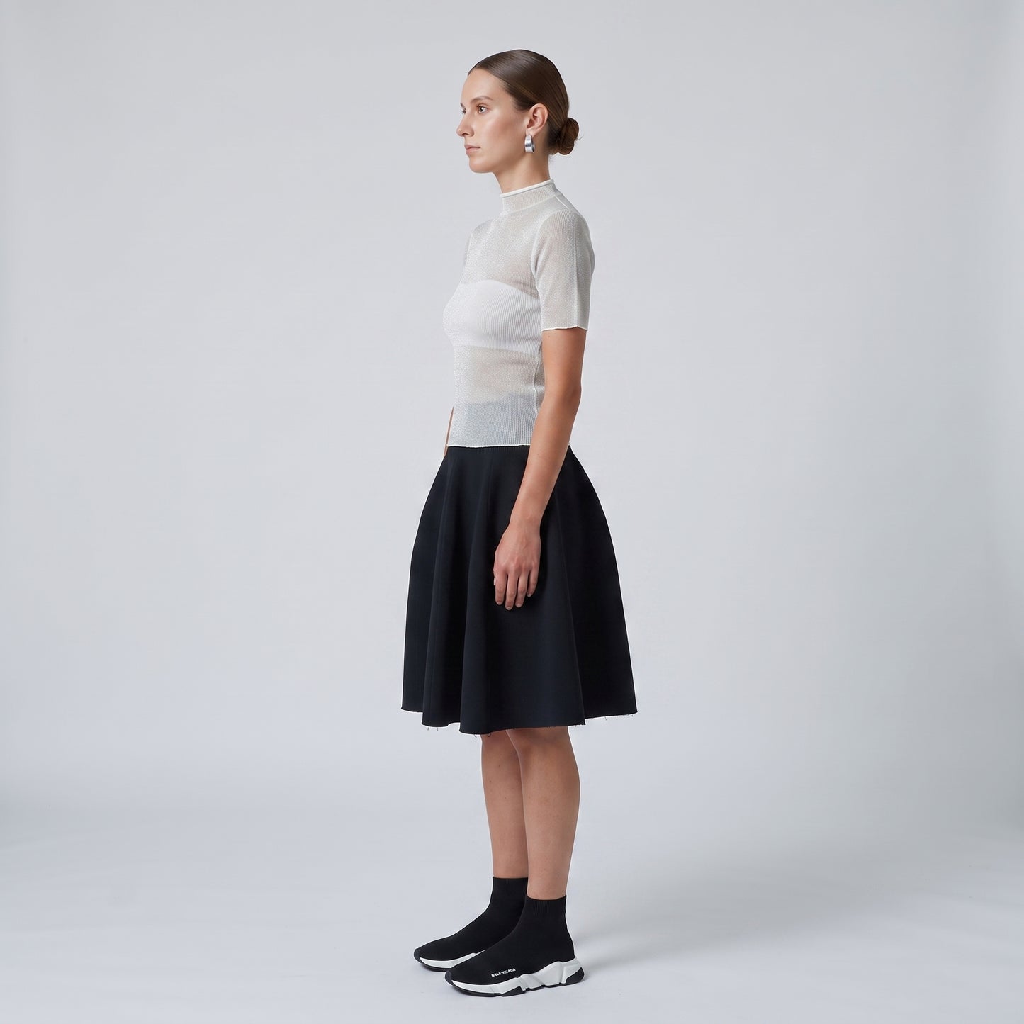 Elegant Ribbed Mock Neck Top