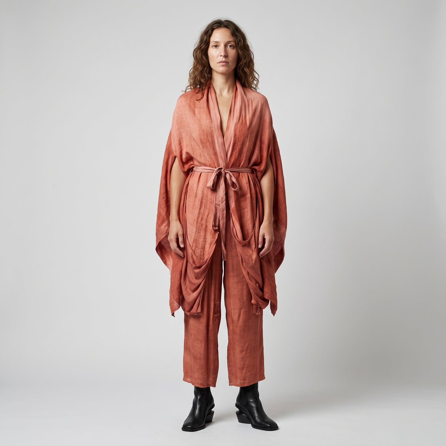 Tie-Waist Silk Blend Kimono