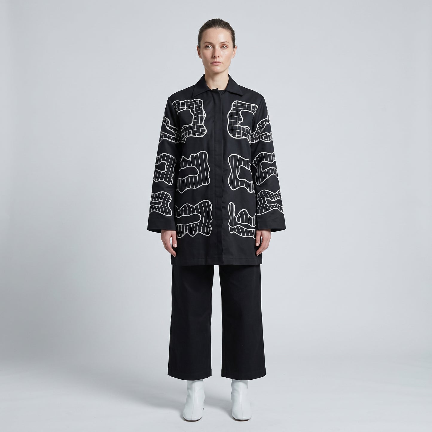 Embroidered Graphic Structured Jacket