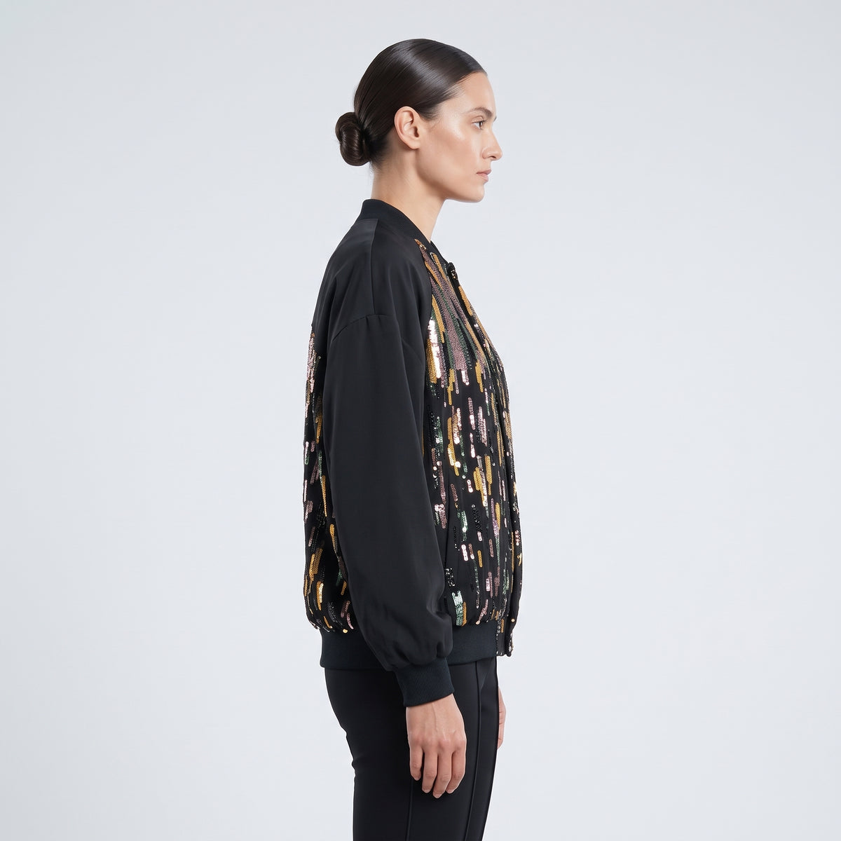 Embellished Sequin Varsity Jacket