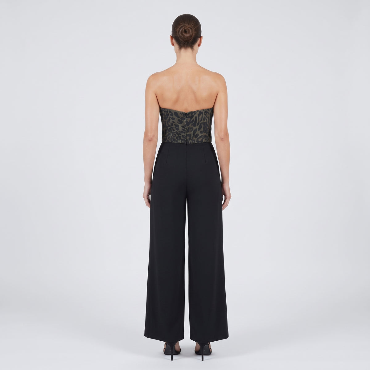 Leopard Print Strapless Jumpsuit