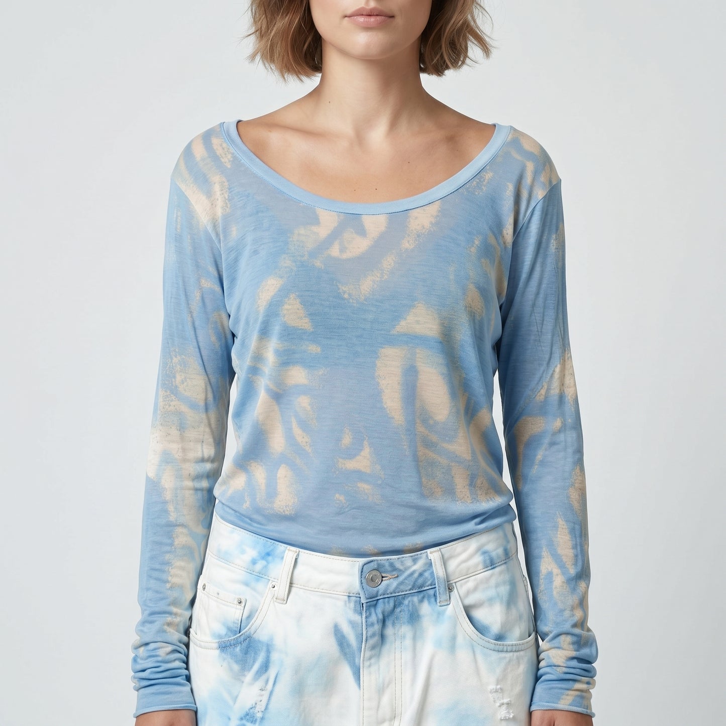 Abstract Print Long Sleeve Top