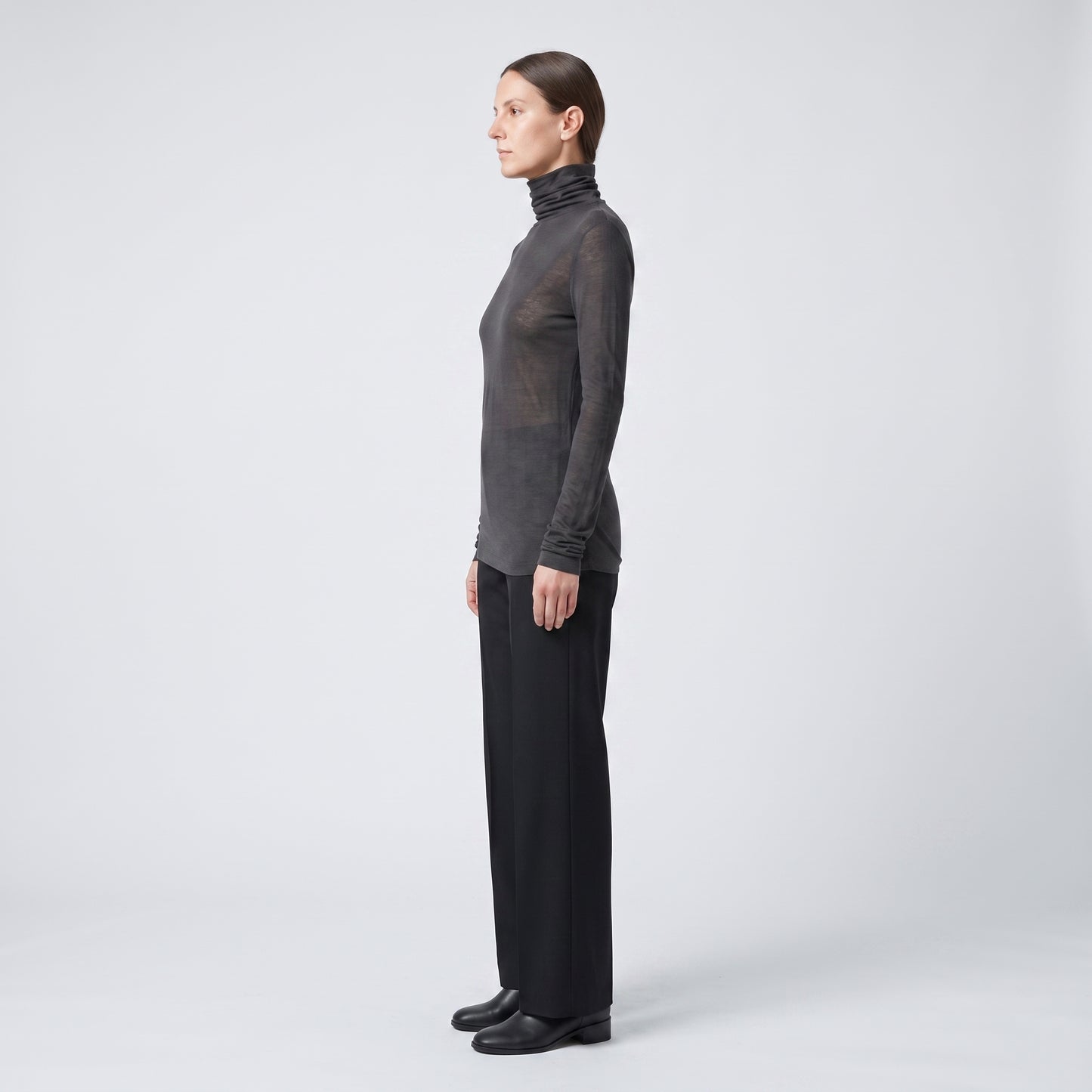 Essential Charcoal Turtleneck Top