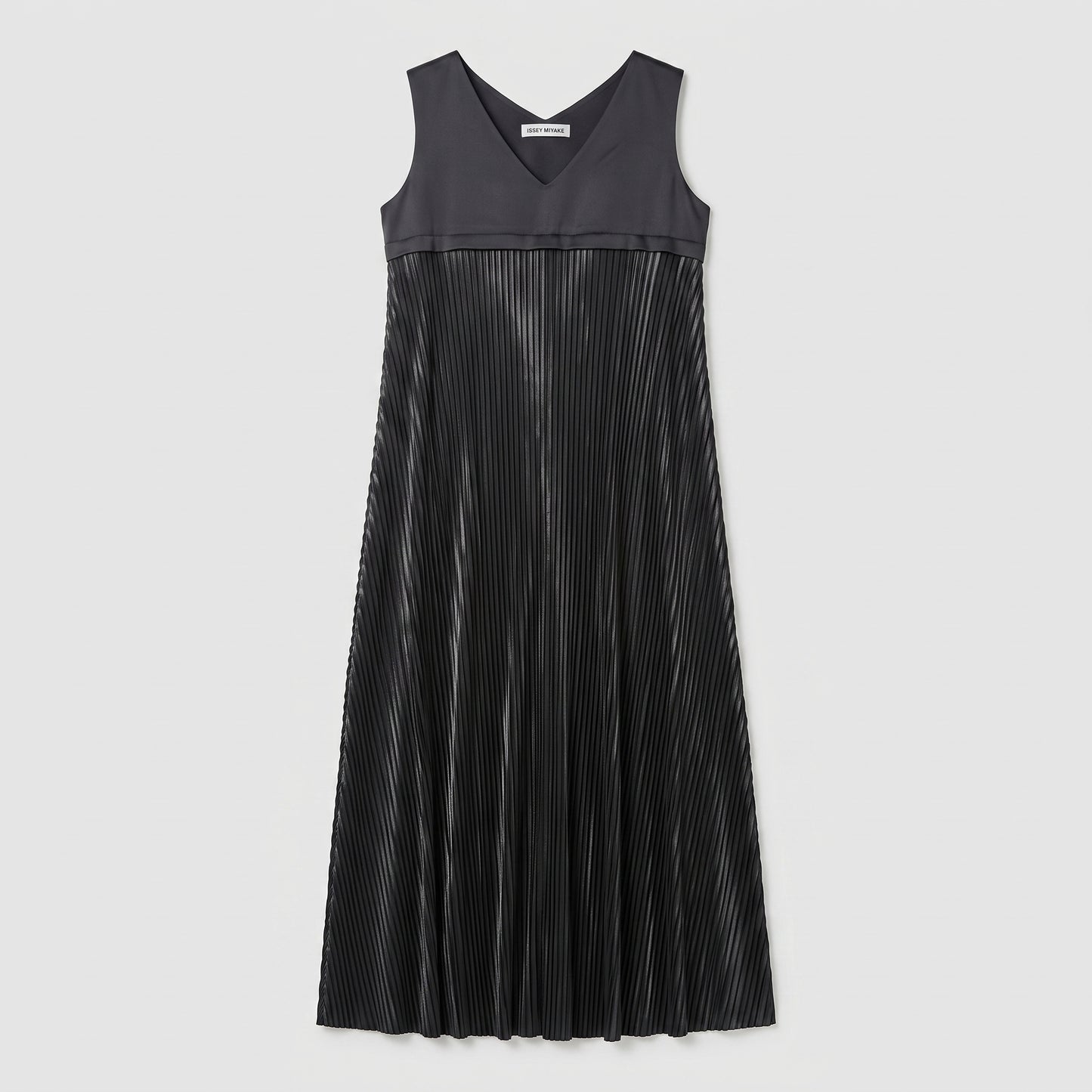 Pleated V-Neck Midi Dress