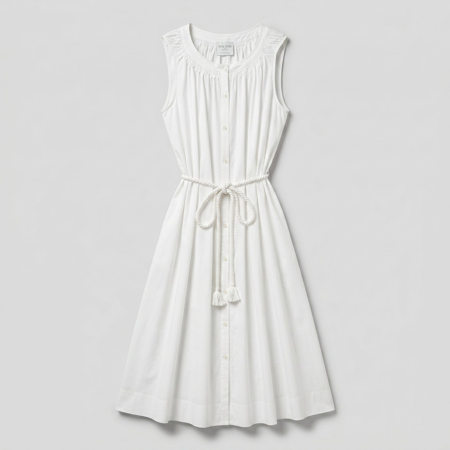 Elegant Sleeveless Cotton Midi Dress
