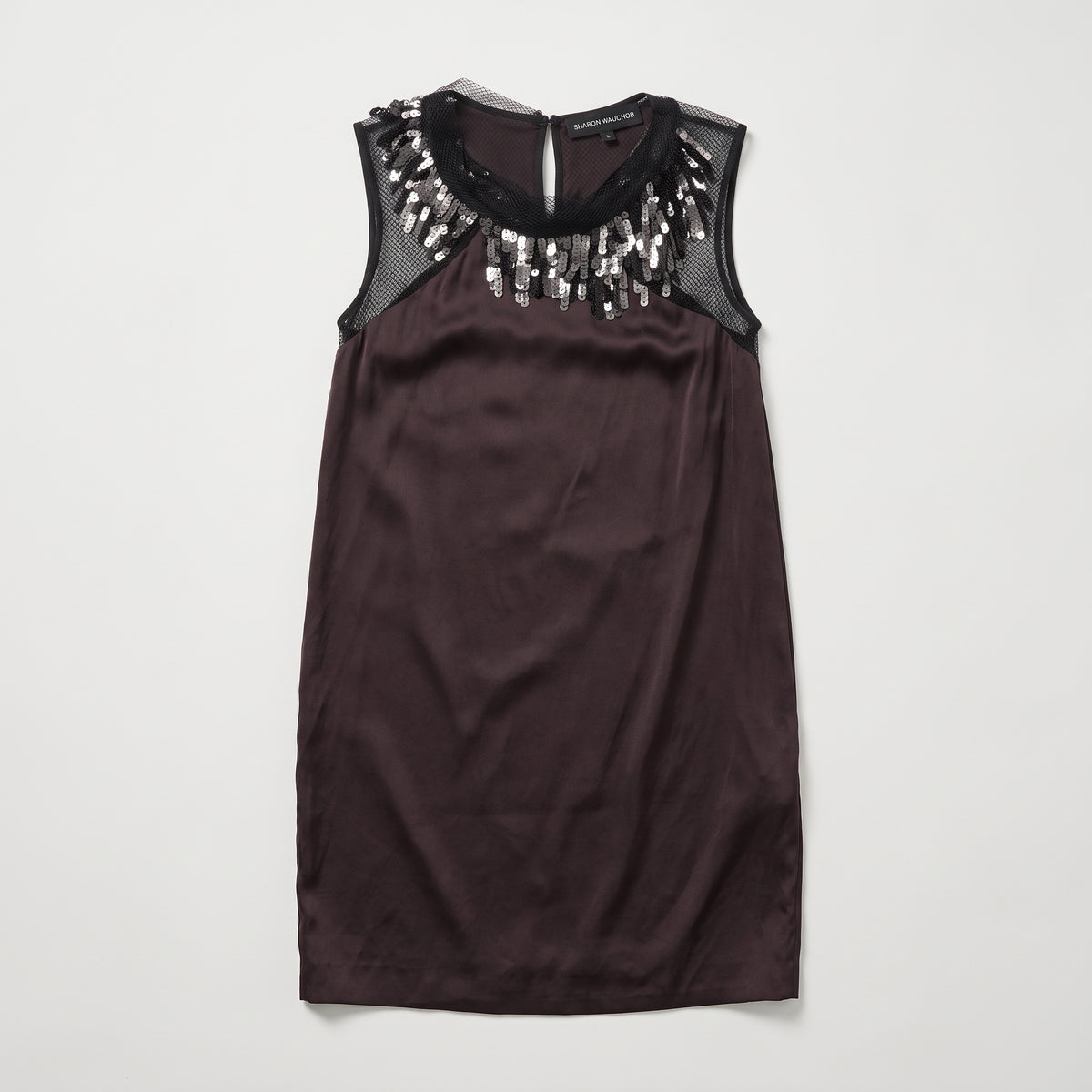 Sequined Embellished Silk Tank Top