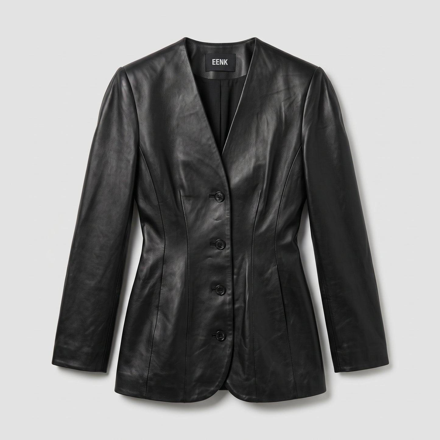 Tailored Leather Fitted Jacket