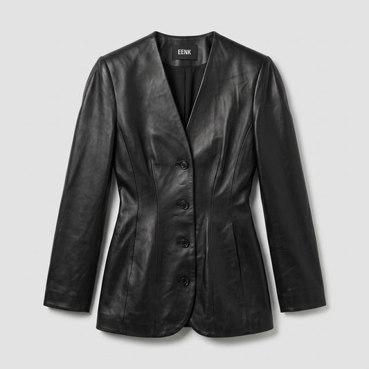 Tailored Leather Fitted Jacket