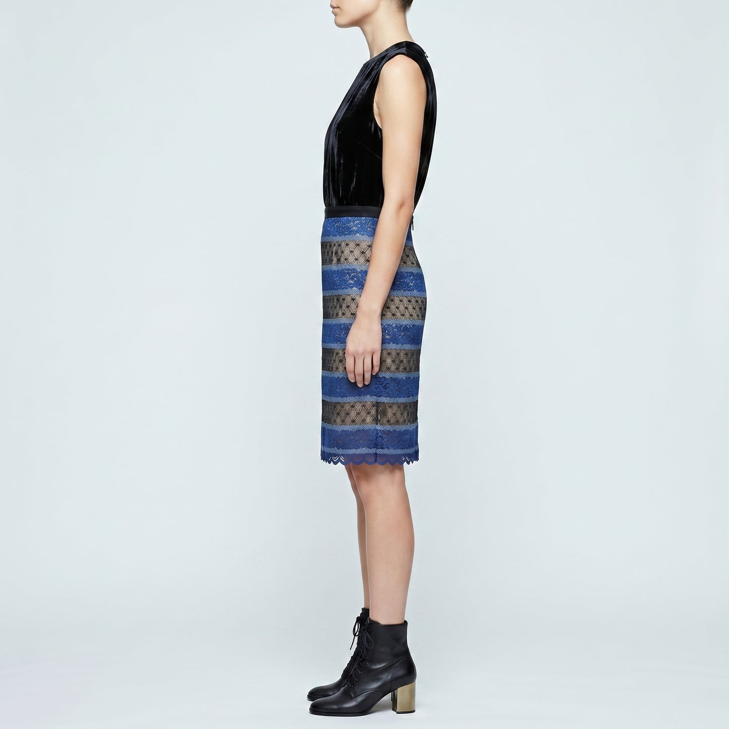 Velvet and Lace Sheath Dress