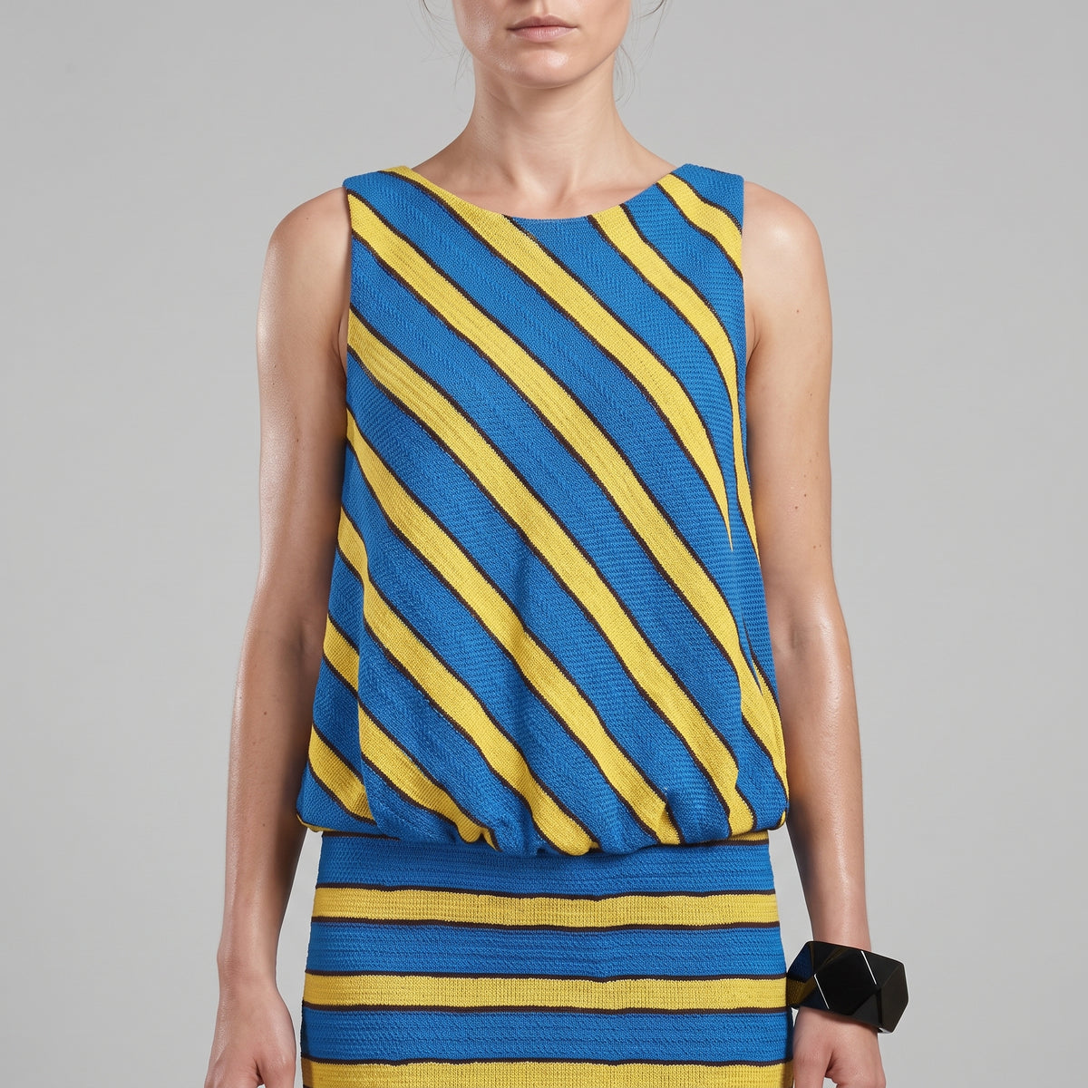 Striped Knit Sleeveless Dress