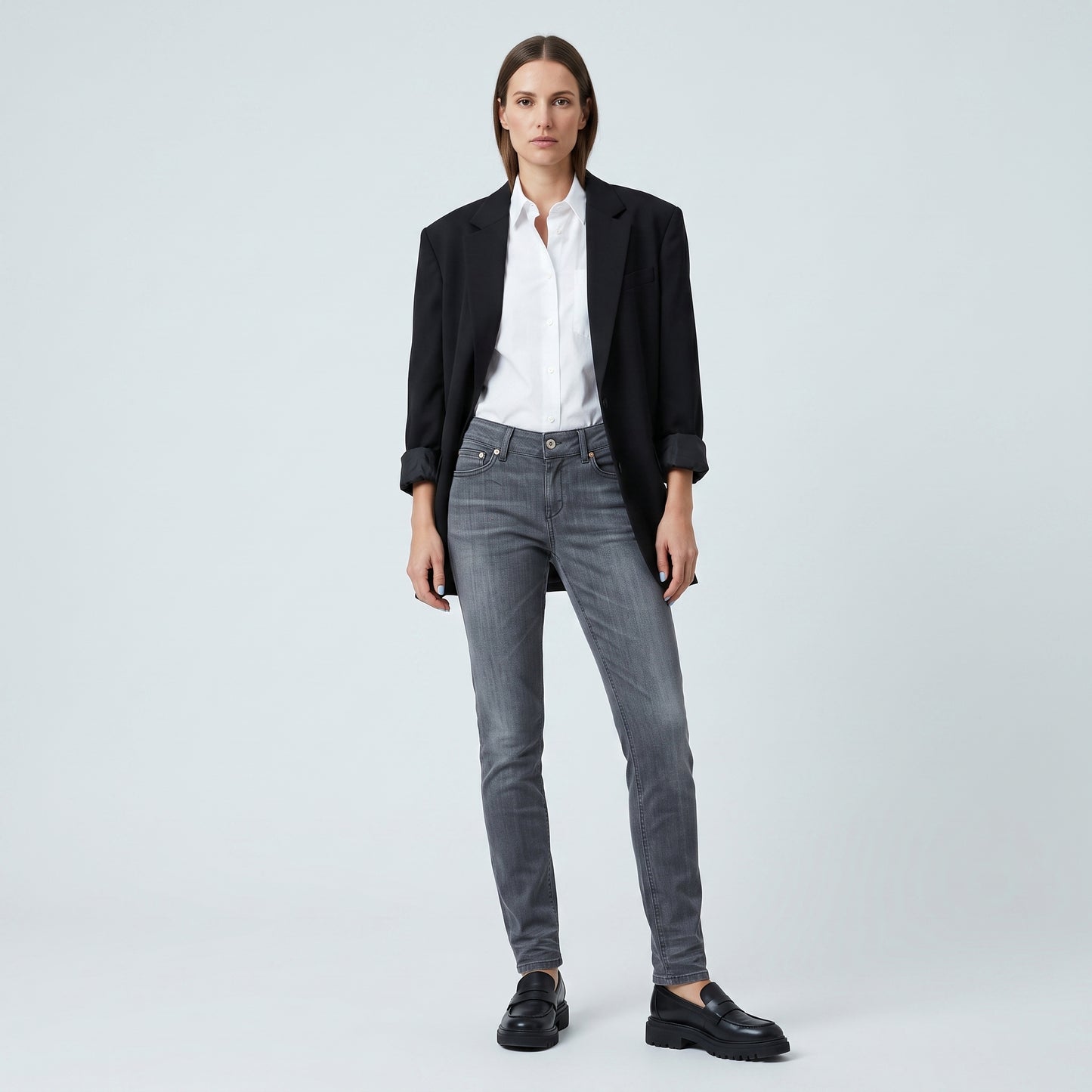 Slim Fit Grey Denim Jeans